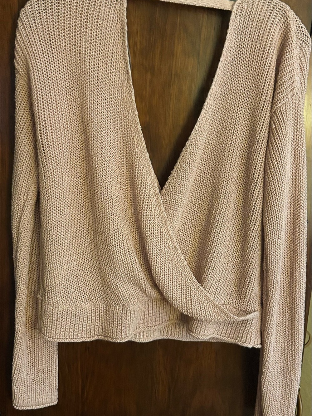 Forever 21 Blush Pink V-Neck Wrap Knit Sweater - Picture 4 of 4